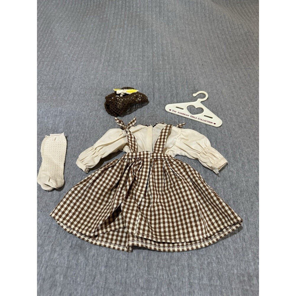 Pleasant Company American Girl Addy Birthday Pinafore Snood Socks Hanger 1994 - Picture 6 of 8